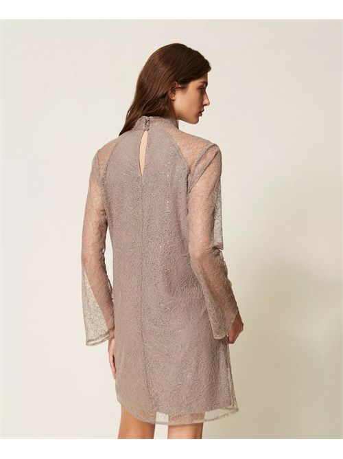Abito corto in pizzo con paillettes TWINSET | TF2083/00369